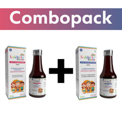 Kiddie KEEPER Combo Pack of Multivitamin Syrup & Appetite Syrup 400ml with Free Eco Friendly Bamboo Toothbrush