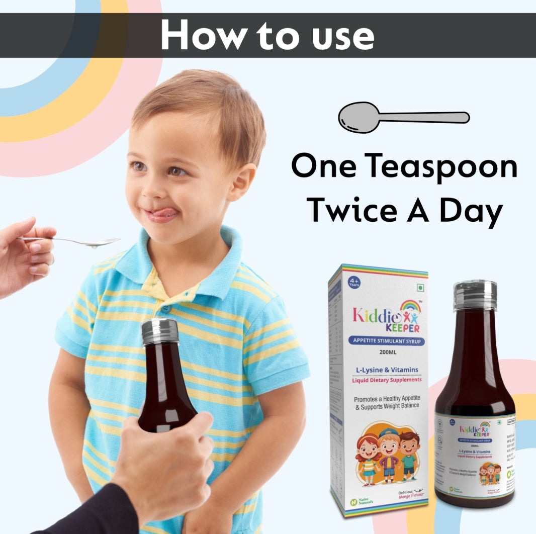 Kiddie Keeper Appetite Stimulant Syrup for Kids (4+ Years) | Natural Appetite Booster & Healthy Weight Gain | 200ml | Free Eco Friendly Bamboo Toothbrush