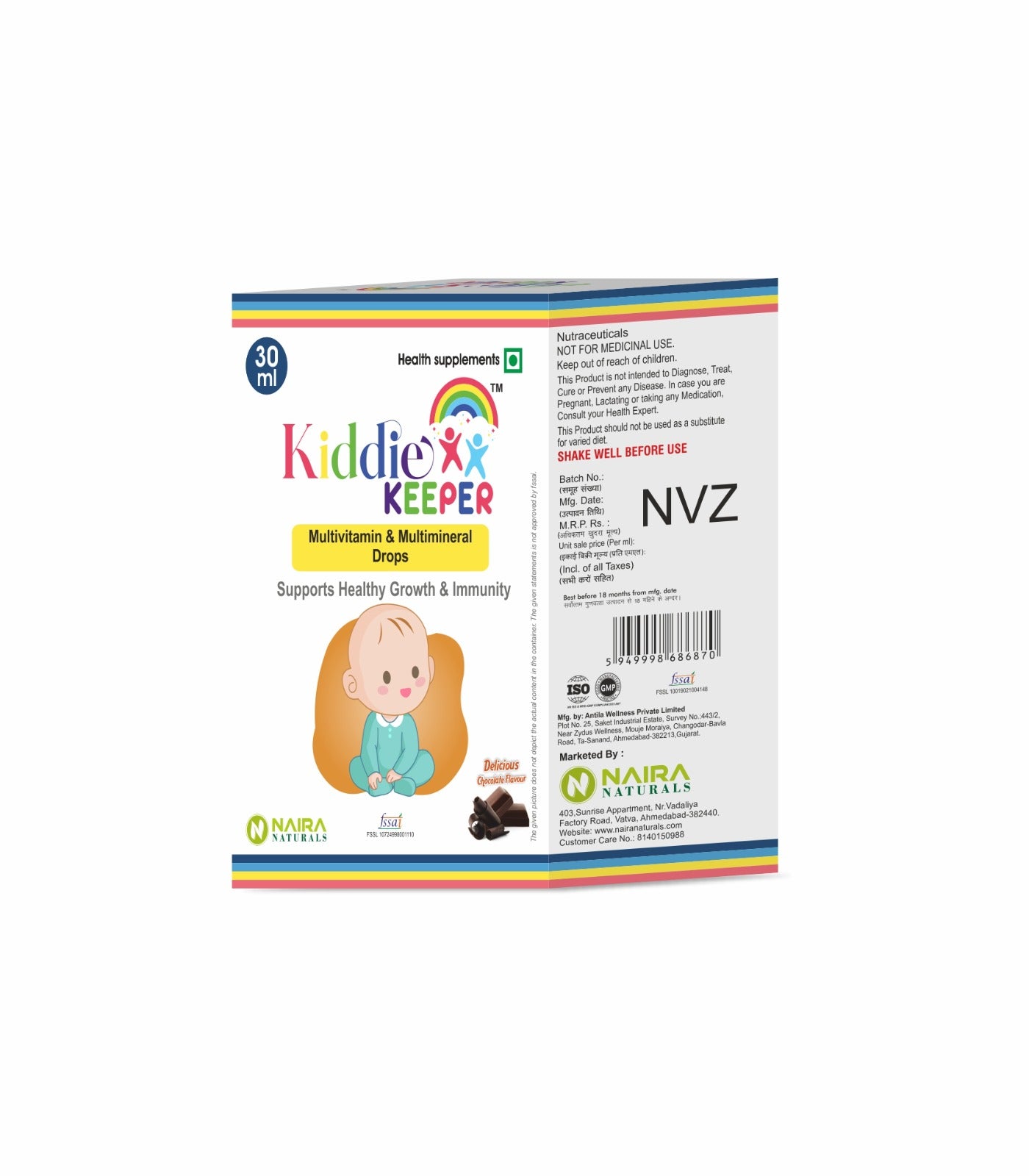Kiddie KEEPER Multivitamin Drop 30ml Support Development & Healthy Growth for infant