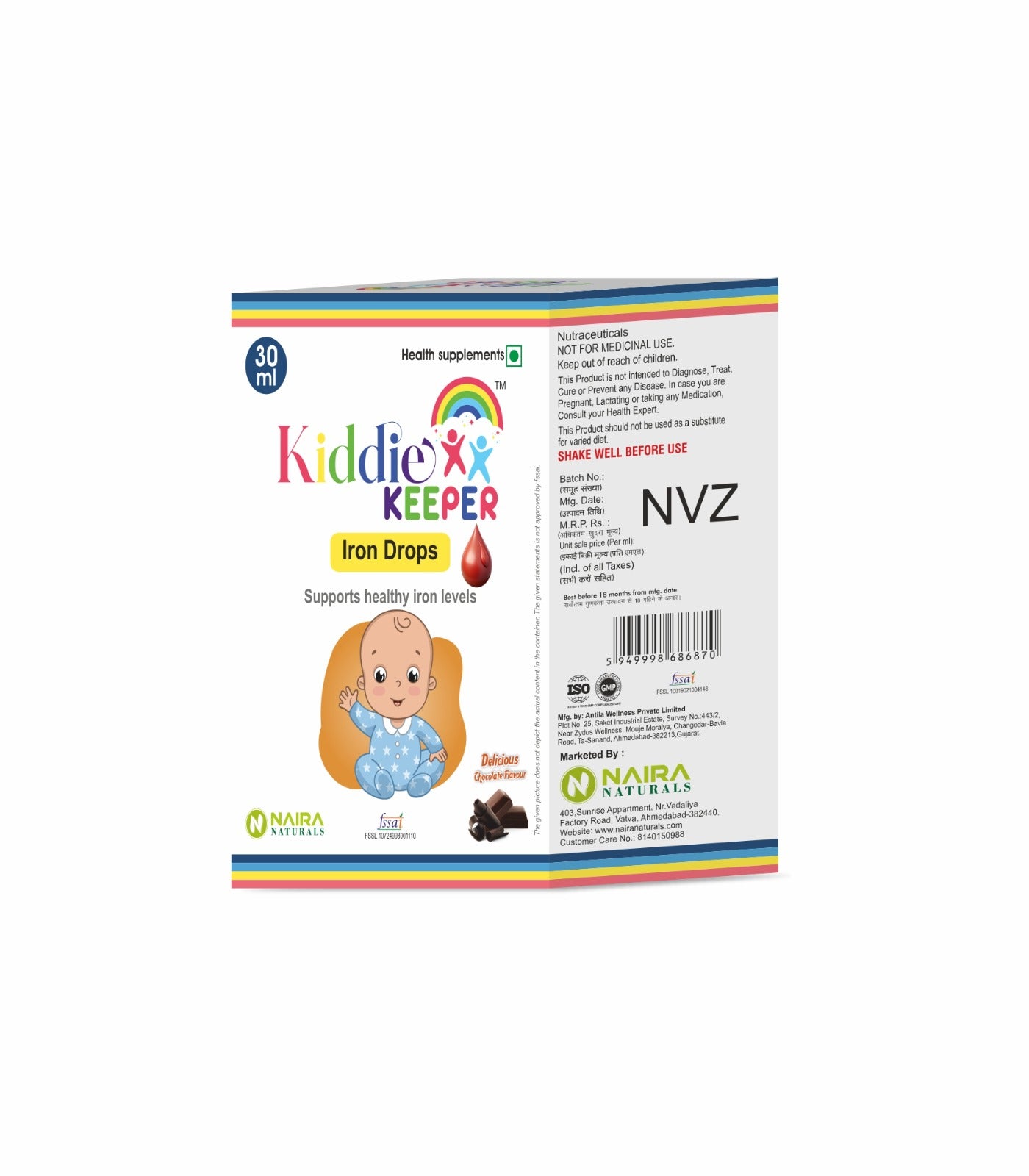 Kiddie KEEPER Iron Drop 30ml Supports Healthy iron levels for infant